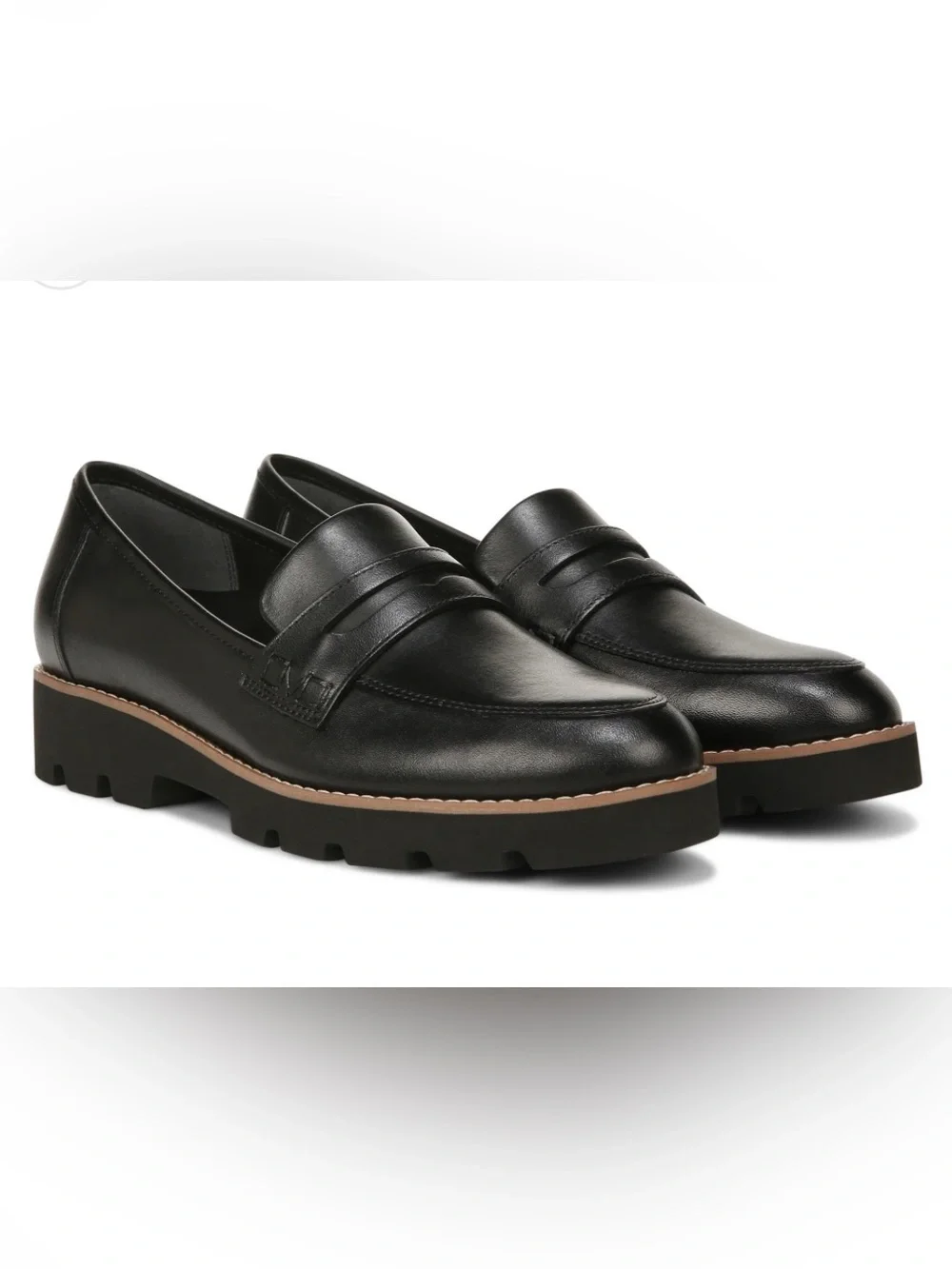 Vionic Cheryl II Women's Slip On Black Leather Penny Loafer Women’s 6